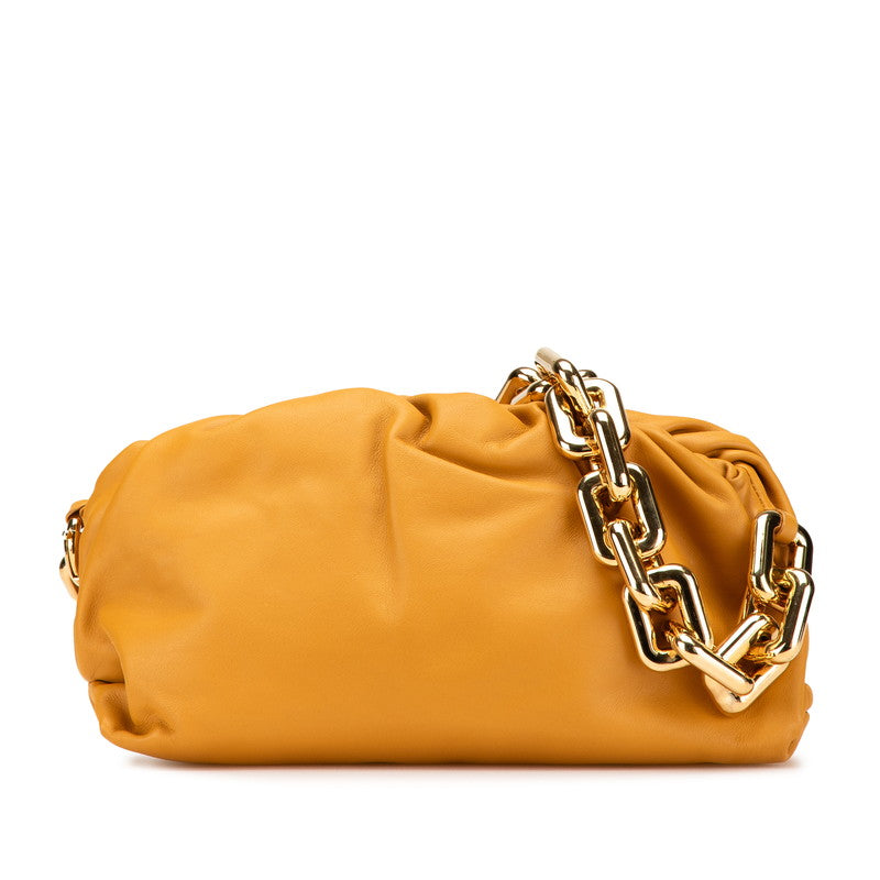 ボッテガヴェネタ ザ ポーチ チェーン ショルダーバッグ キャメル ブラウン レザー レディース BOTTEGAVENETA 【中古】