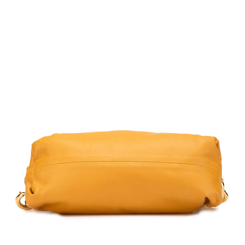 ボッテガヴェネタ ザ ポーチ チェーン ショルダーバッグ キャメル ブラウン レザー レディース BOTTEGAVENETA 【中古】
