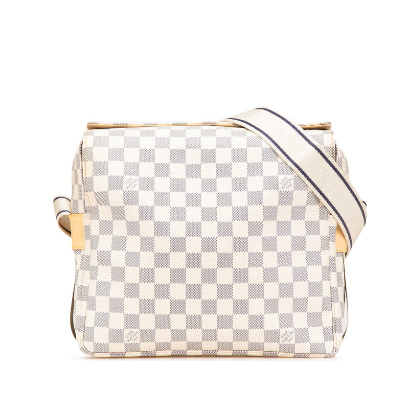 ルイ ヴィトン ダミエ アズール ナヴィグリオ ショルダーバッグ N51189 ホワイト PVC レザー レディース LOUIS VUITTON 【中古】