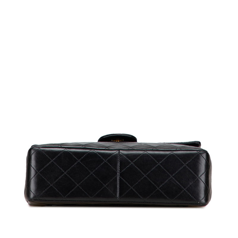 シャネル マトラッセ ココマーク ダブルフラップ チェーン ショルダーバッグ ブラック ラムスキン レディース CHANEL 【中古】