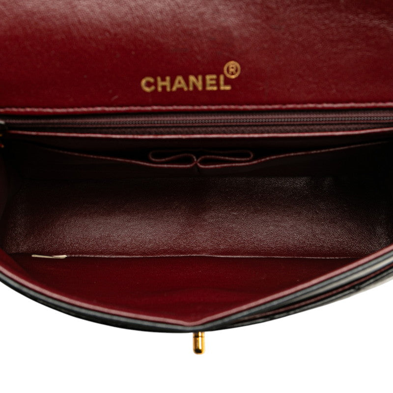 シャネル マトラッセ ココマーク ダブルフラップ チェーン ショルダーバッグ ブラック ラムスキン レディース CHANEL 【中古】