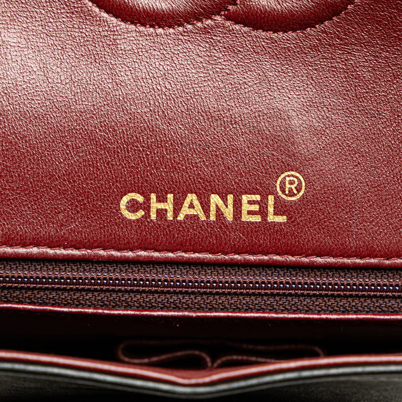 シャネル マトラッセ ココマーク ダブルフラップ チェーン ショルダーバッグ ブラック ラムスキン レディース CHANEL 【中古】