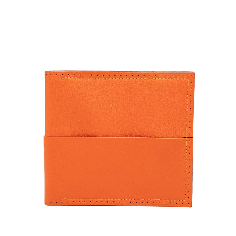 エルメス フレックス 二つ折り財布 オレンジ ヴォースイフト レディース HERMES 【中古】