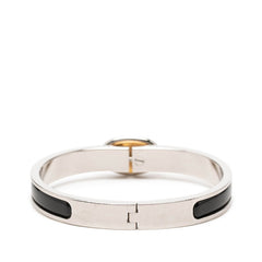エルメス ミニクリック シェーヌダンクル ブレスレット シルバー ブラック メタル エナメル レディース HERMES 【中古】