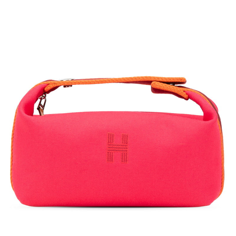 エルメス ブリッドアブラックPM ハンドバッグ ピンク オレンジ キャンバス レディース HERMES 【中古】