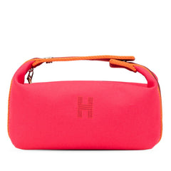エルメス ブリッドアブラックPM ハンドバッグ ピンク オレンジ キャンバス レディース HERMES 【中古】