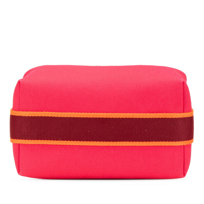 エルメス ブリッドアブラックPM ハンドバッグ ピンク オレンジ キャンバス レディース HERMES 【中古】