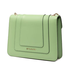 ブルガリ セルペンティ フォーエバー チェーン ショルダーバッグ ライトグリーン レザー レディース BVLGARI 【中古】