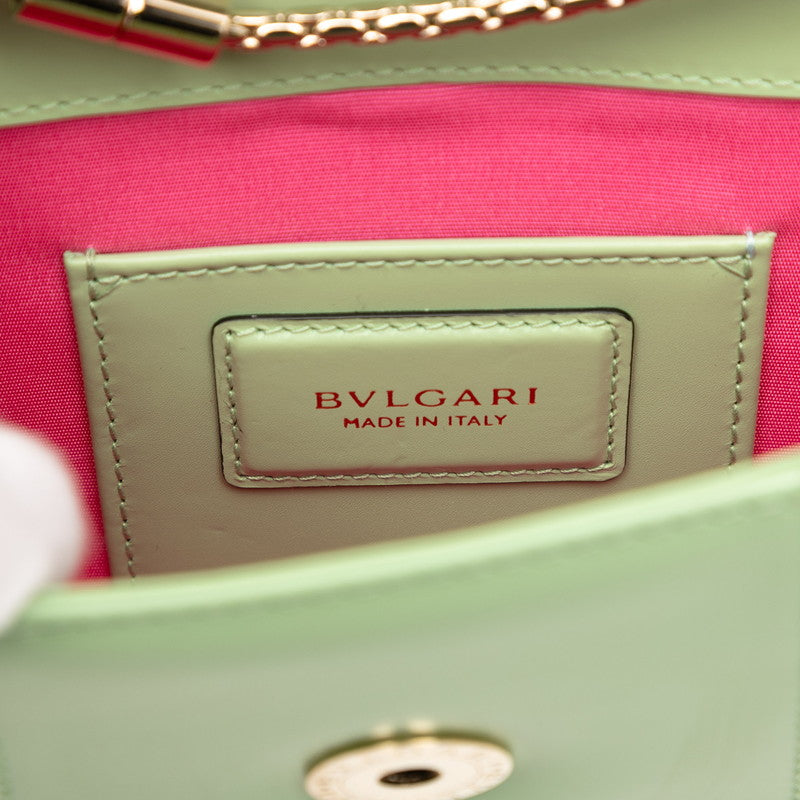 ブルガリ セルペンティ フォーエバー チェーン ショルダーバッグ ライトグリーン レザー レディース BVLGARI 【中古】