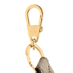 グッチ GGスプリーム インターロッキングG キーホルダー チャーム 701432 ベージュ ブラック PVC レザー レディース GUCCI 【中古】