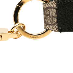 グッチ GGスプリーム インターロッキングG キーホルダー チャーム 701432 ベージュ ブラック PVC レザー レディース GUCCI 【中古】