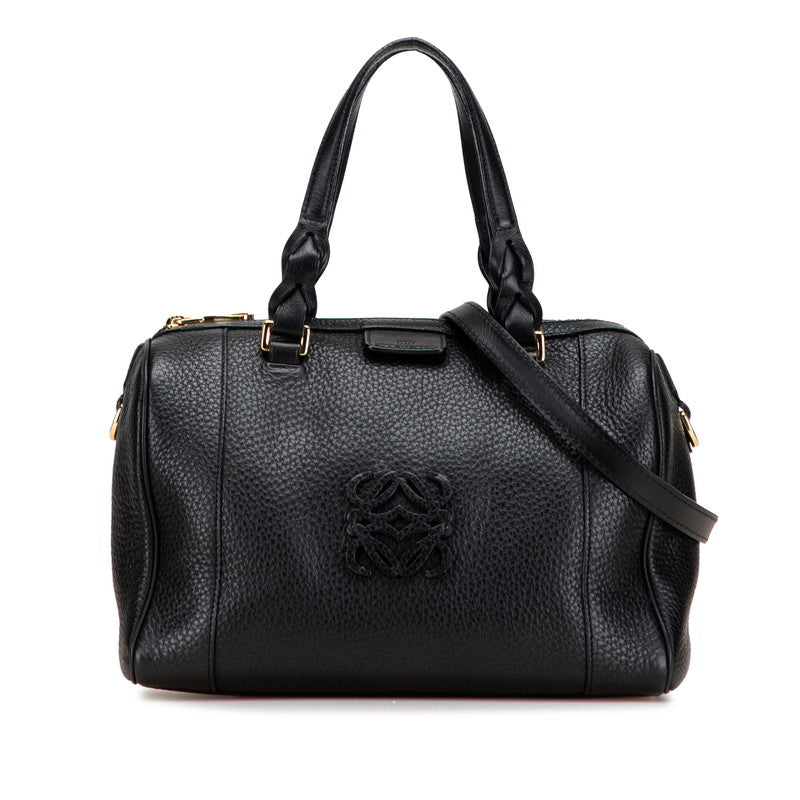 ロエベ アナグラム ショルダーバッグ ハンドバッグ 2WAY ブラック レザー レディース LOEWE 【中古】