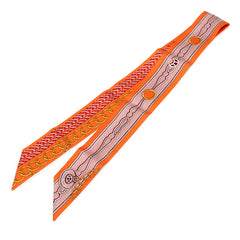 エルメス Maillons マイヨン スカーフ オレンジ マルチカラー シルク レディース HERMES 【中古】