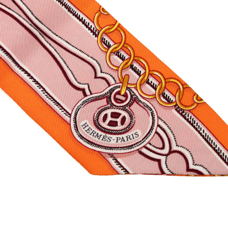 エルメス Maillons マイヨン スカーフ オレンジ マルチカラー シルク レディース HERMES 【中古】