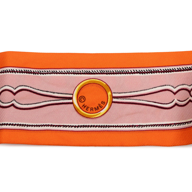エルメス Maillons マイヨン スカーフ オレンジ マルチカラー シルク レディース HERMES 【中古】