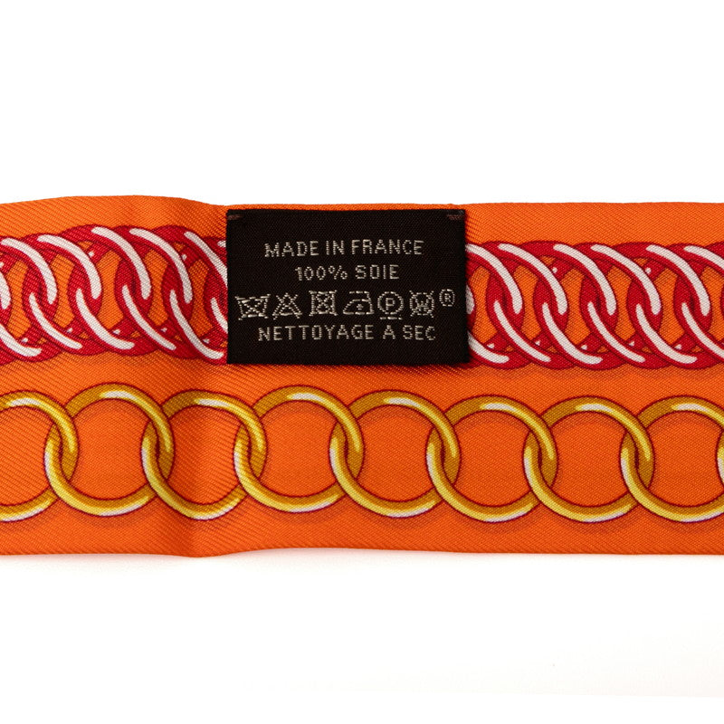 エルメス Maillons マイヨン スカーフ オレンジ マルチカラー シルク レディース HERMES 【中古】
