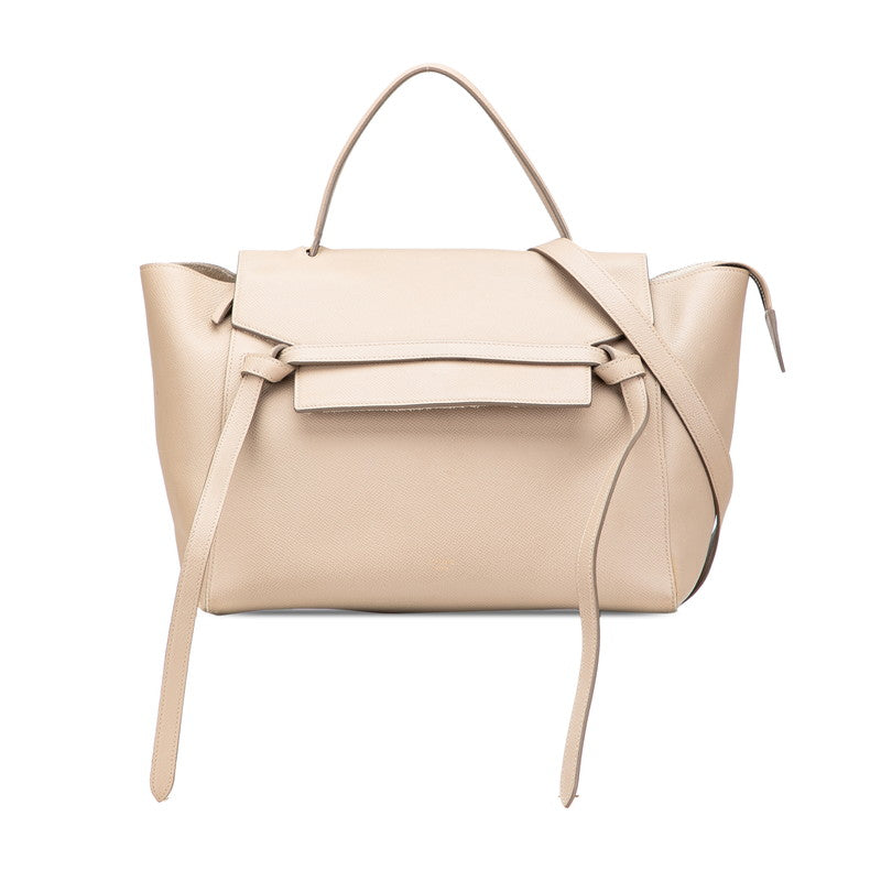 セリーヌ ベルトバッグ ハンドバッグ ワンショルダーバッグ 2WAY ベージュ レザー レディース CELINE 【中古】
