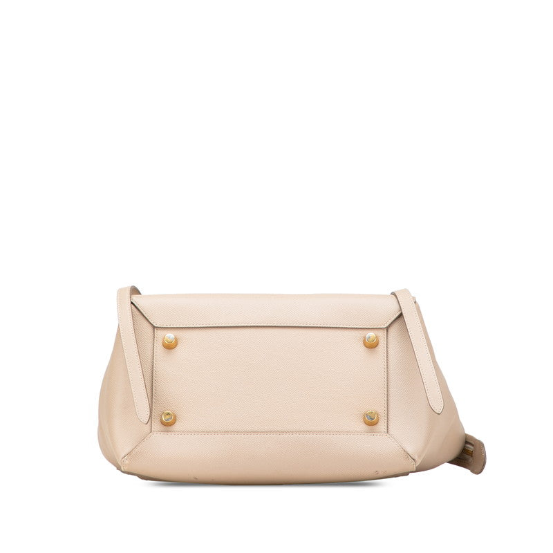 セリーヌ ベルトバッグ ハンドバッグ ワンショルダーバッグ 2WAY ベージュ レザー レディース CELINE 【中古】