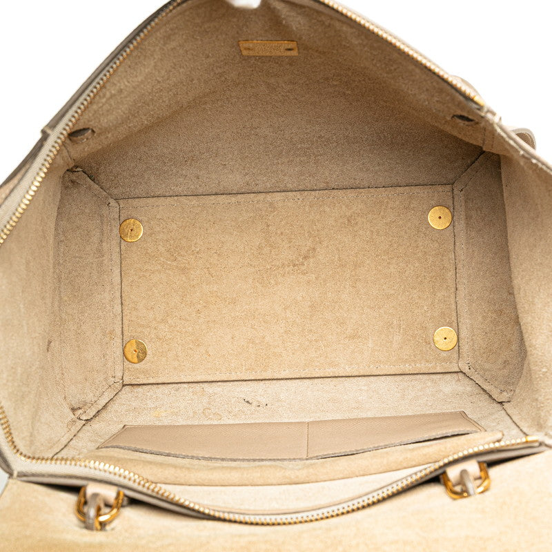 セリーヌ ベルトバッグ ハンドバッグ ワンショルダーバッグ 2WAY ベージュ レザー レディース CELINE 【中古】