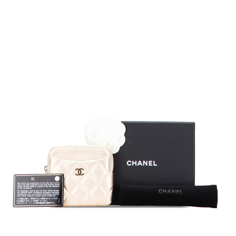シャネル マトラッセ ココマーク コインケース ゴールド レザー レディース CHANEL 【中古】