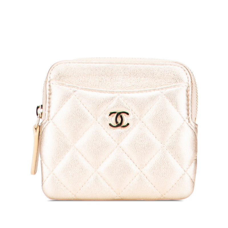 シャネル マトラッセ ココマーク コインケース ゴールド レザー レディース CHANEL 【中古】