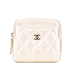 シャネル マトラッセ ココマーク コインケース ゴールド レザー レディース CHANEL 【中古】