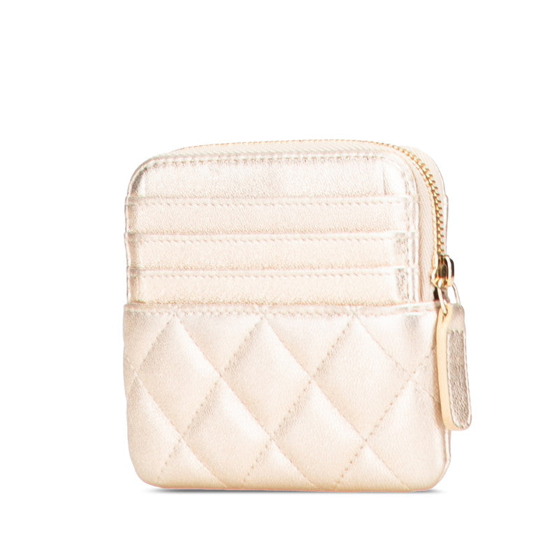 シャネル マトラッセ ココマーク コインケース ゴールド レザー レディース CHANEL 【中古】