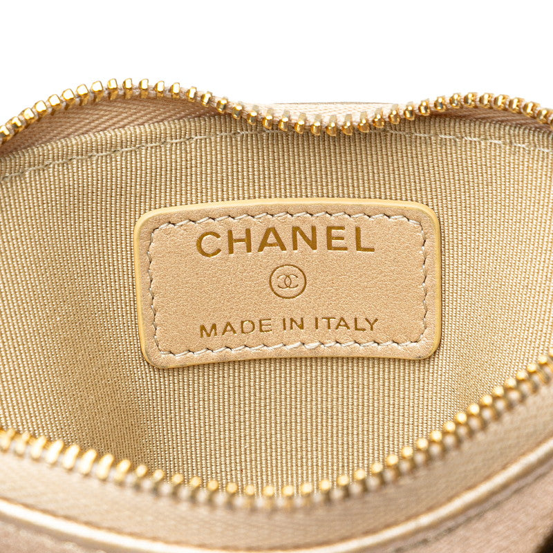 シャネル マトラッセ ココマーク コインケース ゴールド レザー レディース CHANEL 【中古】