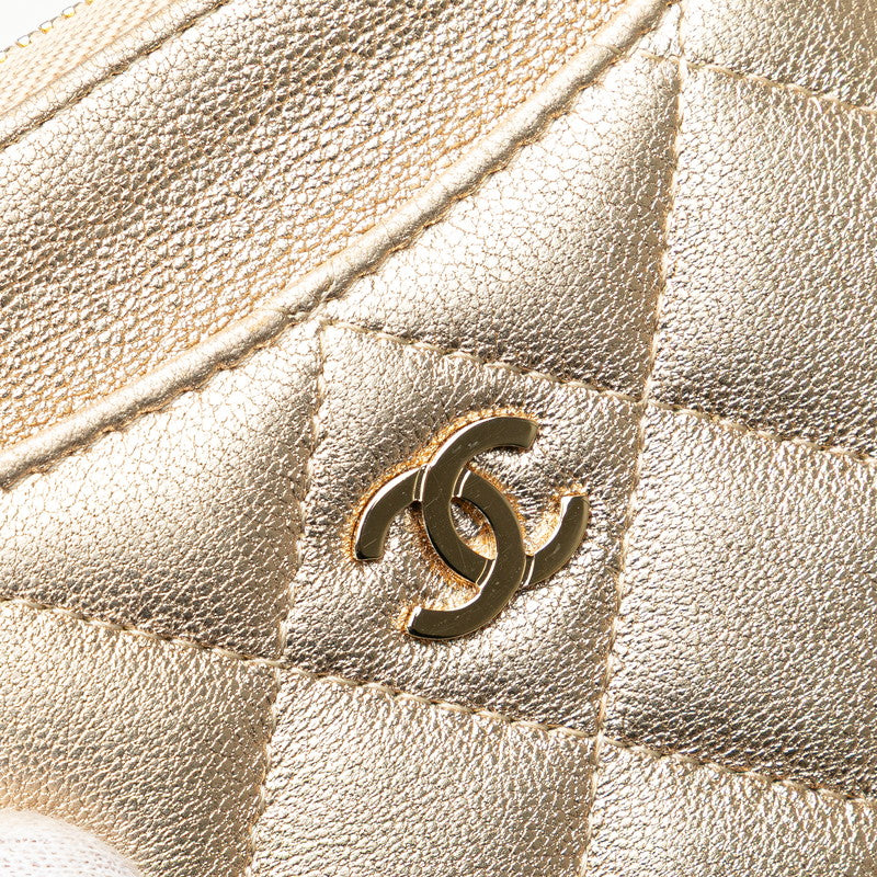 シャネル マトラッセ ココマーク コインケース ゴールド レザー レディース CHANEL 【中古】