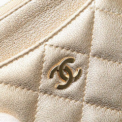 シャネル マトラッセ ココマーク コインケース ゴールド レザー レディース CHANEL 【中古】