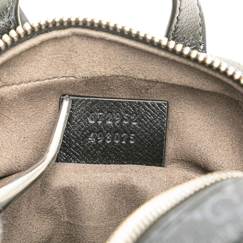 グッチ GGスプリーム インターロッキングG ショルダーバッグ 672952 ブラック PVC レザー レディース GUCCI 【中古】