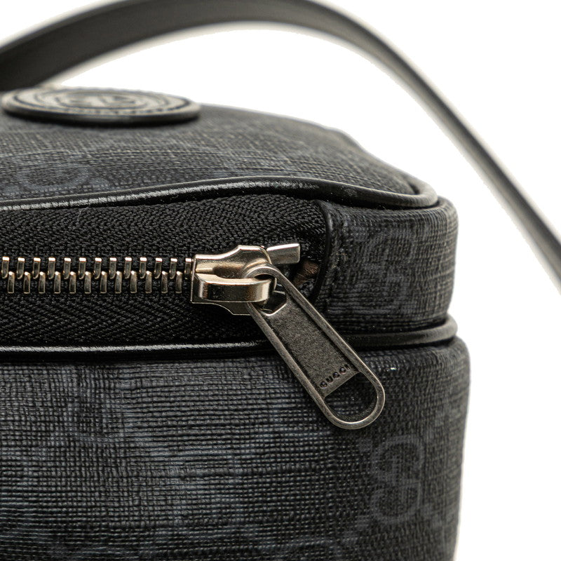 グッチ GGスプリーム インターロッキングG ショルダーバッグ 672952 ブラック PVC レザー レディース GUCCI 【中古】
