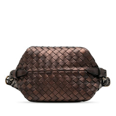 ボッテガヴェネタ イントレチャート ハンドバッグ ショルダーバッグ ブラウン レザー レディース BOTTEGAVENETA 中古