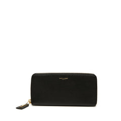 サンローラン ラウンドファスナー 長財布 603060 ブラック レザー レディース SAINT LAURENT 【中古】