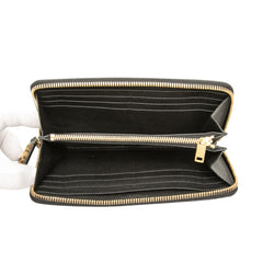サンローラン ラウンドファスナー 長財布 603060 ブラック レザー レディース SAINT LAURENT 【中古】