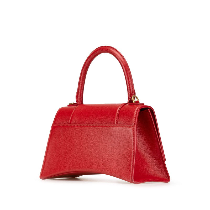 バレンシアガ アワーグラス ハンドバッグ ショルダーバッグ 2WAY 593546 レッド レザー レディース BALENCIAGA 【中古】