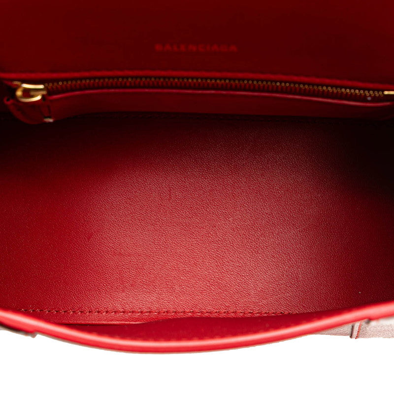 バレンシアガ アワーグラス ハンドバッグ ショルダーバッグ 2WAY 593546 レッド レザー レディース BALENCIAGA 【中古】