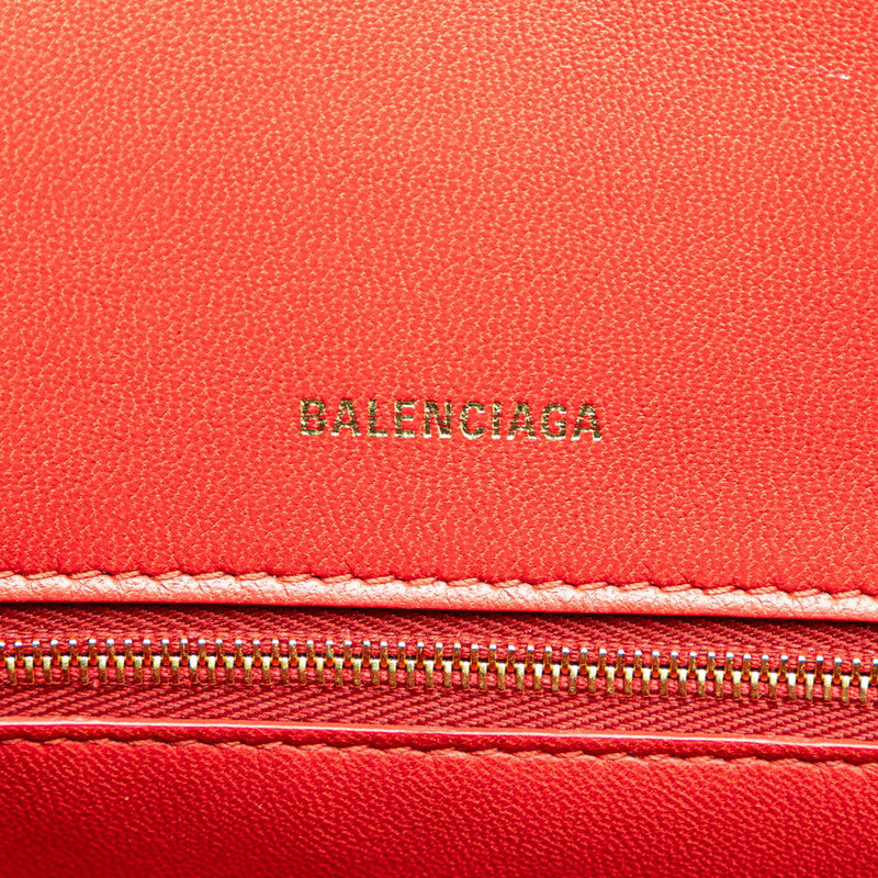 バレンシアガ アワーグラス ハンドバッグ ショルダーバッグ 2WAY 593546 レッド レザー レディース BALENCIAGA 【中古】