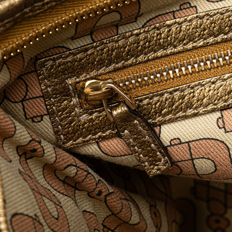 グッチ GGキャンバス 斜め掛け ショルダーバッグ 144388 ベージュ ゴールド キャンバス レザー レディース GUCCI 【中古】