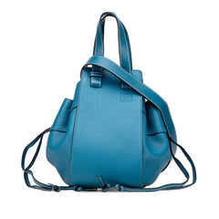 ロエベ アナグラムロゴ ハンモック ミニ ハンドバッグ ショルダーバッグ 2WAY ブルー レザー レディース LOEWE 【中古】