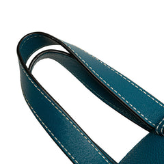 ロエベ アナグラムロゴ ハンモック ミニ ハンドバッグ ショルダーバッグ 2WAY ブルー レザー レディース LOEWE 【中古】