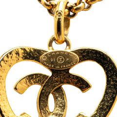 シャネル ヴィンテージ ココマーク ハート チェーン ペンダントネックレス ゴールド メッキ レディース CHANEL 【中古】