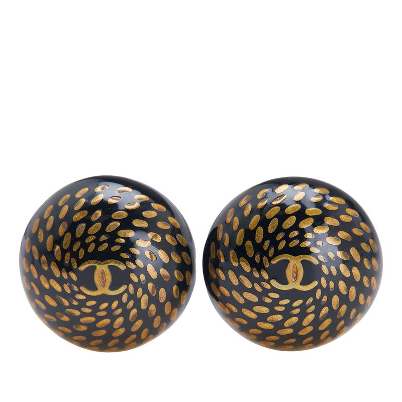 シャネル ココマーク イヤリング ゴールド ブラック メッキ レディース CHANEL 【中古】