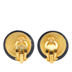 シャネル ココマーク イヤリング ゴールド ブラック メッキ レディース CHANEL 【中古】