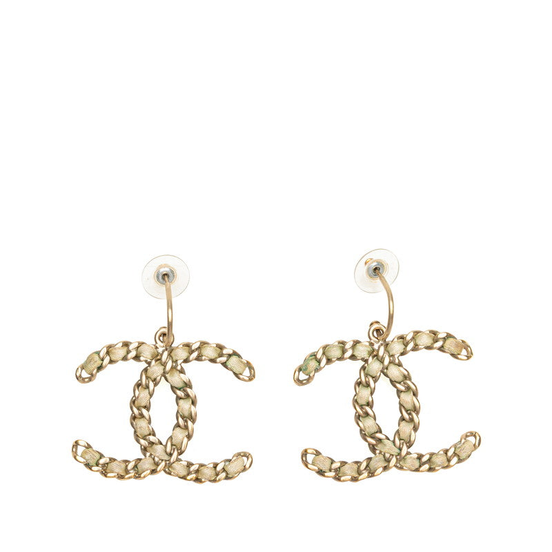 シャネル ココマーク スイング ピアス ゴールド メッキ ファブリック レディース CHANEL 【中古】