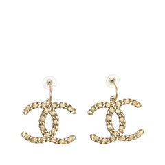 シャネル ココマーク スイング ピアス ゴールド メッキ ファブリック レディース CHANEL 【中古】