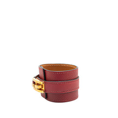 エルメス ドラッグ ブレスレット レッド ヴォーエプソン メッキ レディース HERMES 【中古】