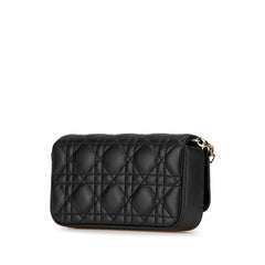 ディオール カナージュ マイディオール 斜め掛け チェーン ショルダーバッグ ブラック ラムスキン レディース Dior 【中古】