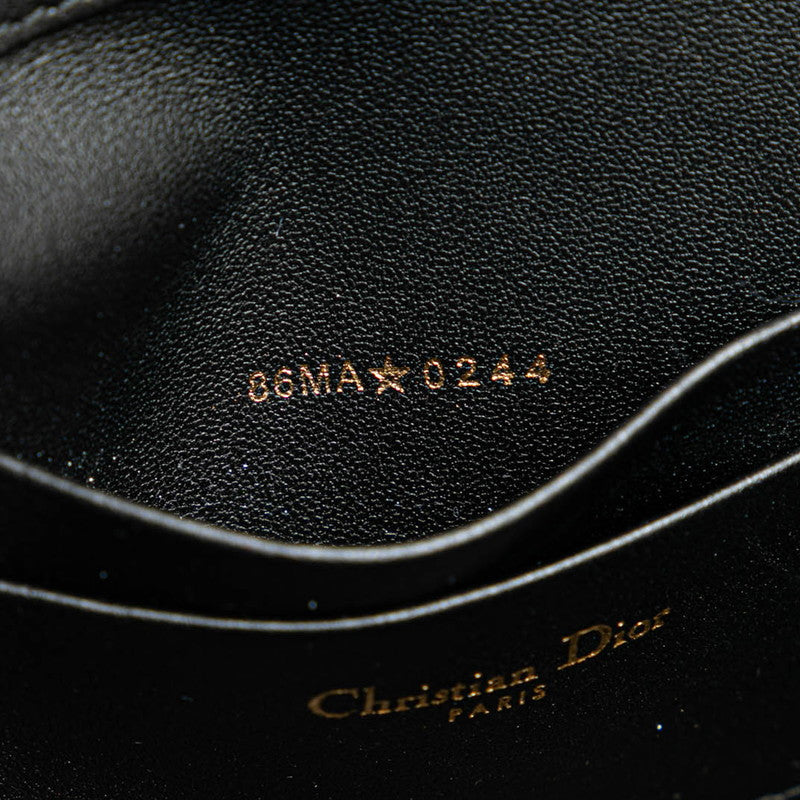 ディオール カナージュ マイディオール 斜め掛け チェーン ショルダーバッグ ブラック ラムスキン レディース Dior 【中古】