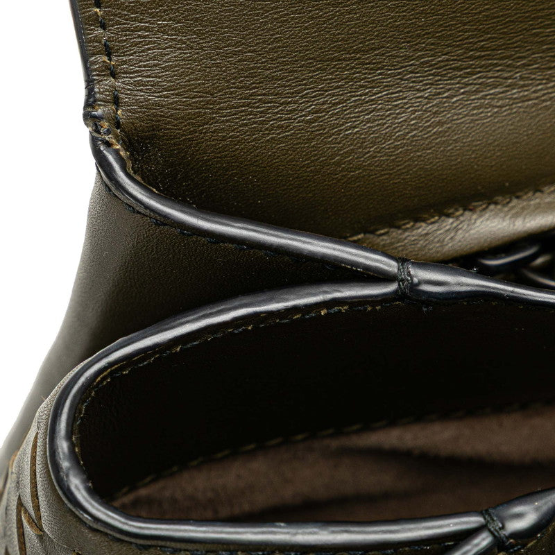ボッテガヴェネタ イントレチャート ピアッツァ ハンドバッグ ショルダーバッグ 2WAY カーキ レザー レディース BOTTEGAVENETA 【中古】
